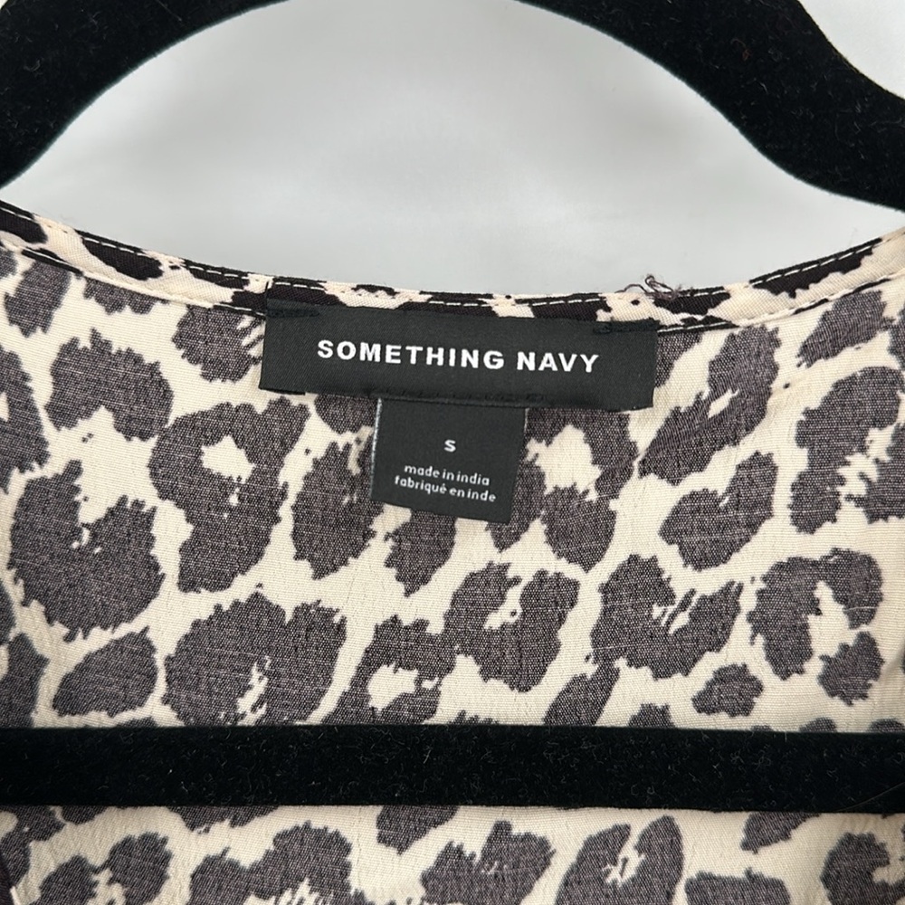 Something Navy Leopard Mini Dress Button Down Sho… - image 5